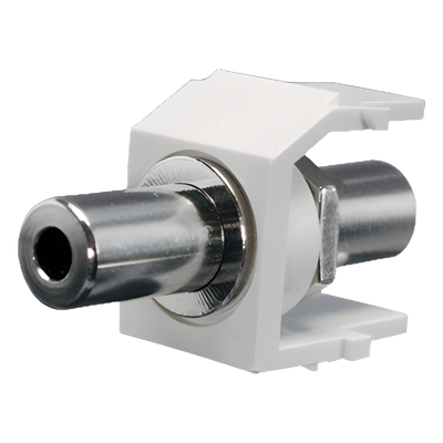 Módulo Acoplador Estéreo de 3.5 mm (1/8 Pulgadas), Tipo Keystone, de Paso, Color Blanco Mate