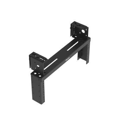 Rack de Distribución Aéreo de 2 Postes PanZone®, Rieles Roscados #12-24, de 4 UR, Color Negro 