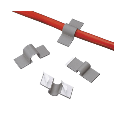 Clip adhesivo 12,7 mm, gris claro