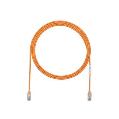 Cable de Parcheo TX6, UTP Cat6, Diámetro Reducido (28AWG), Color Naranja, 6.1 Metros (20 Pies)