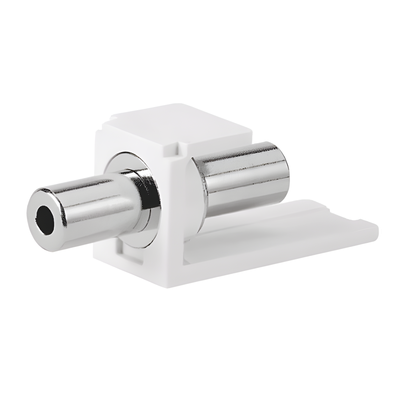 Módulo Acoplador Estéreo de 3.5 mm (1/8 Pulgadas), Tipo Mini-Com, de Paso, Color Blanco Mate