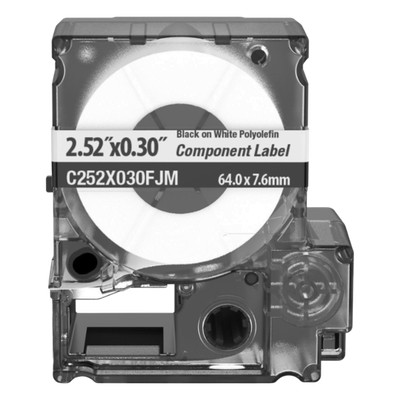 Cassette de Etiquetas de Componente de Poliéster No Adhesivas 2.52 Pulgadas (6.4 cm) W x 0.3 Pulgadas (0.76 cm) H