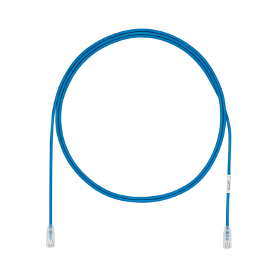 Cable de Parcheo UTP Cat6A, CM/LSZH, Diámetro Reducido (28AWG), Color Azul, 4.88 Metros (16 Pies)