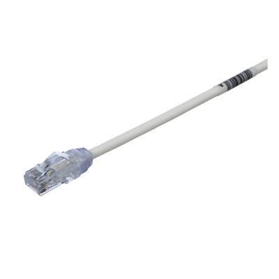 Cable de Parcheo UTP Cat6A, CM/LSZH, Diámetro Reducido (28AWG), Color Blanco Mate, 19.81 Metros (65 Pies)