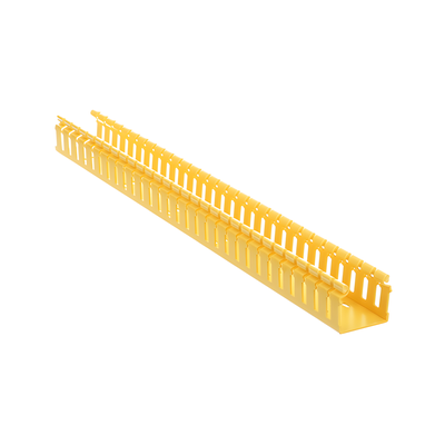 Canaleta Ranurada de PVC sin Tapa, Tipo H (Tapa Abisagrada), 2 in de Ancho, 2 in de Alto y 3048 mm de Largo, Color Amarillo