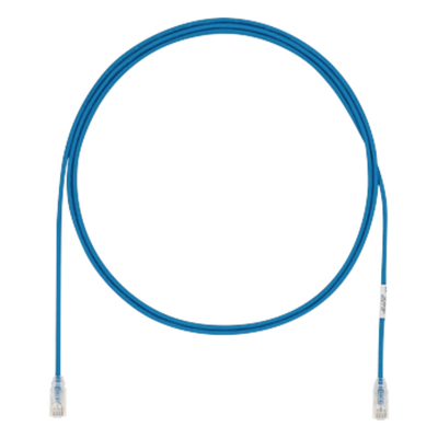Cable de Parcheo UTP Cat6A, CM/LSZH, Diámetro Reducido (28AWG), Color Azul, 5 Metros (16.40 Pies).
