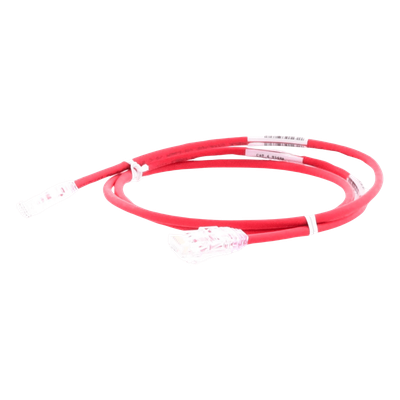 Cable de Parcheo TX6, UTP Cat6, Diámetro Reducido (28AWG), Color Rojo, 0.61 Metros (2 Pies)