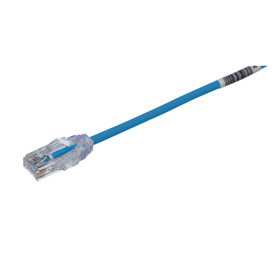 Cable de Parcheo TX6, UTP Cat6, Diámetro Reducido (28AWG), Color Azul, 30 Metros (98.43 Pies)