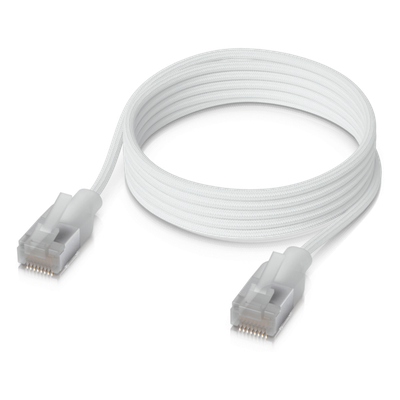 Patchcord UniFi Premium Cat6A de 1 m (3.3 Pies), hasta 10G / Soporta hasta PoE+++ / Conector RJ45 Transparente para Mejores Efectos de Luz Etherlighting