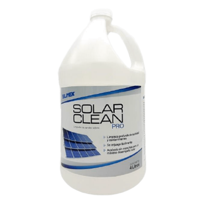 Limpiador Premium para Paneles Solares / Sin Enjuague / Secado Sin Manchas / Elimina Contaminantes que el Agua No Puede Remover / Fórmula Concentrada 25:1 / Seguro para Paneles / Presentación de 4 Litros