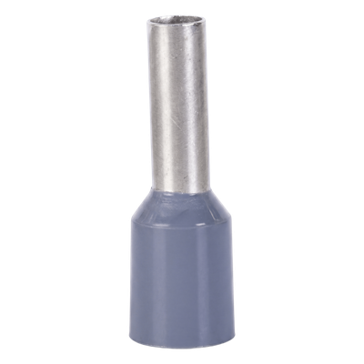 Conector Ferrule | 20AWG | Conductor Latón Estañado  | Aislamiento PVC Gris  | 25 Piezas por Bolsa