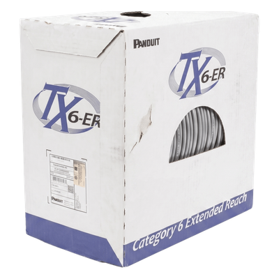 Bobina de Cable UTP de 4 Pares, Cat6 de Rango Extendido, 22 AWG, CMR (Riser), Color Gris, 305 m