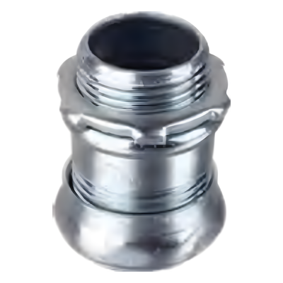 Conector de Compresión de Acero Galvanizado para Pared Delgada de 1/2" ( 13 mm).