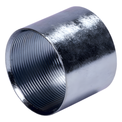 Cople de 1 1/4" ( 32 mm) para Tubo Pared Gruesa (IMC) /Galvanizado / Etiqueta Amarilla.