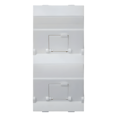 (S80BMD64/9) Placa Voz y Datos Inclinada con Guardapolvo y Adaptador Doble para RJ45 Keystone