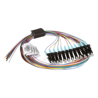 Kit de 12 Pigtails con Conector LC, Multimodo 50/125 OM4, 900um, de 1 Metro (3.28 Pies)