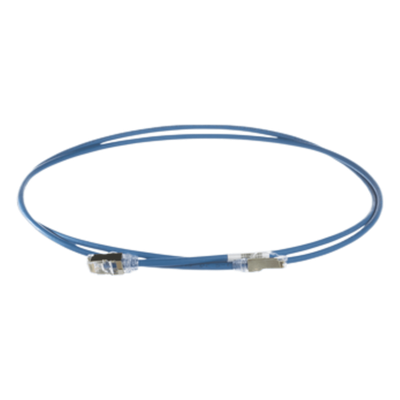Patch Cord Cat6A, Diametro Reducido 28 AWG, Blindado S/FTP, CM/LS0H, 4 Metros, Color Azul