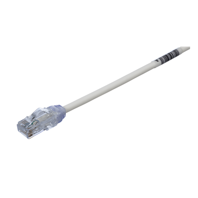 Cable de Parcheo UTP Cat6A, CM/LSZH, Diámetro Reducido (28AWG), Color Blanco, 0.5 Metros (1.64 Pies).