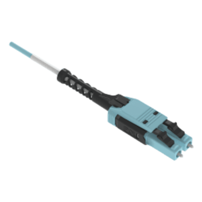 Jumper de Fibra Óptica Multimodo 50/125 OM4, LC-LC Uniboot Duplex, OFNP (Plenum), Color Aqua, 2 Metros
