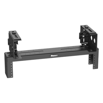 Rack de Distribución Aéreo de 2 Postes PanZone®, Rieles Roscados #12-24, de 2 UR, Color Negro 