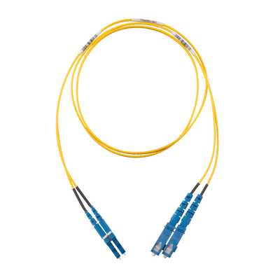 Jumper de Fibra Optica Monomodo 9/125 OS2, LC-SC Duplex, OFNR (Riser), Color Amarillo, 15 Metros (49.21 Pies)