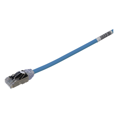 Patch Cord Cat6A, Diametro Reducido 28 AWG, Blindado S/FTP, CM/LS0H, 3 Metros, Color Azul