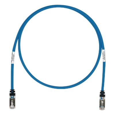 Patch Cord Cat6A, Blindado S/FTP, CM/LS0H, 0.30 Metros (1 Pie), Color Azul
