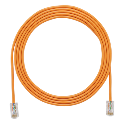 Cable de Parcheo UTP Cat6A, CM/LSZH, Diámetro Reducido (28AWG), Color Naranja, 6.1 Metros (20 Pies)