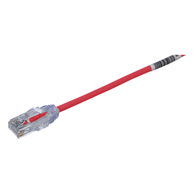 Cable de Parcheo TX6, UTP Cat6, Diámetro Reducido (28AWG), Color Rojo, 50 ft