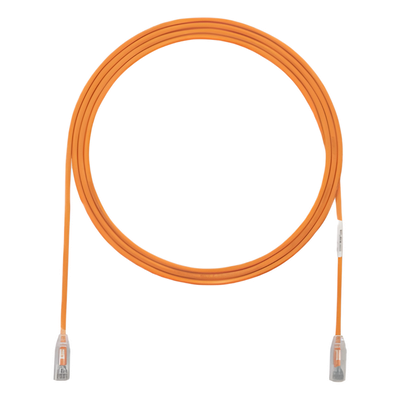Cable de Parcheo TX6, UTP Cat6, Diámetro Reducido (28AWG), Color Naranja, 7.62 Metros (25 Pies)