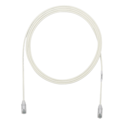 Cable de Parcheo TX6, UTP Cat6, Diámetro Reducido (28AWG), Color Blanco Mate, 2 ft.