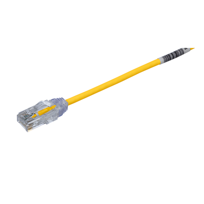Cable de Parcheo TX6, UTP Cat6, Diámetro Reducido (28AWG), Color Amarillo, 4.57 Metros (15 Pies)