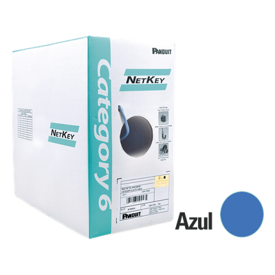 Bobina de Cable UTP 305 Metros (1000 Pies) de Cobre, NetKey, Reelex, Azul, Categoría 6 (24 AWG), 1000Mbps, PVC (CM), de 4 Pares