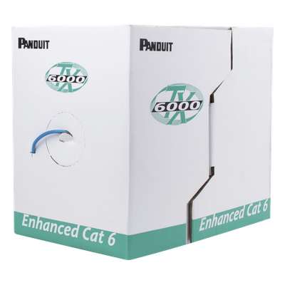 Bobina de Cable UTP 305 Metros (1000 Pies) de Cobre, TX6000™ PanNet, Reelex, Azul, Categoría 6 Mejorado (23 AWG), PVC (CM), de 4 Pares