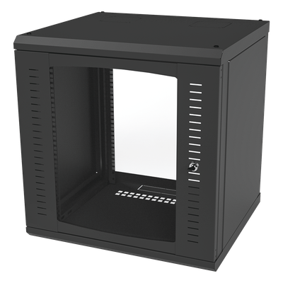 Gabinete para Montaje en Pared Cuerpo Fijo, con 12 Unidades de Rack, de 19in, Puerta de Cristal Templado, Fabricado en Acero