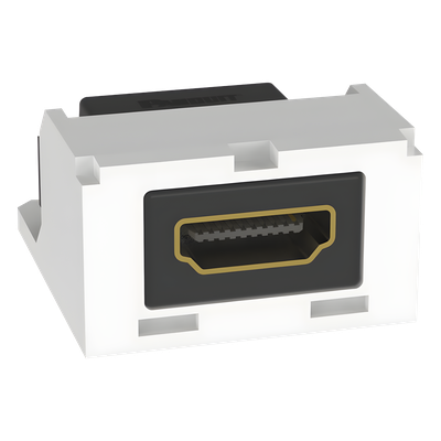 Módulo Acoplador HDMI 2.0, Hembra a Hembra Tipo-A, Categoría 2, Mini-Com, Color Blanco Ártico