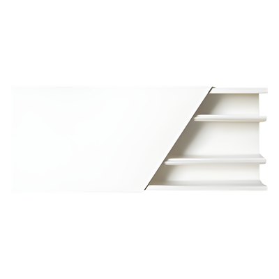 Canaleta color blanco de 3 vías, de PVC auto extinguible, 60 x 25 x tramo 2.5m (5401-01250)