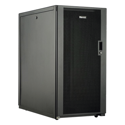 Gabinete Profesional de Telecomunicaciones, de Piso, 24 UR, 600 mm de Ancho y 1070 mm de Profundidad, Color Negro