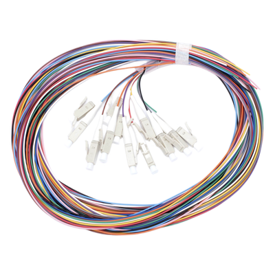 Kit de 12 Pigtails LC Multimodo OM3 50/125, conectores beige, 2 metros
