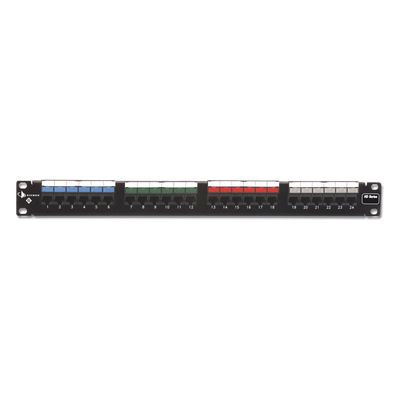 Patch Panel UTP HD6 de 24 Puertos, Precargado con Jacks Categoría 6, Plano, 1UR