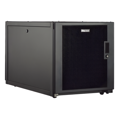 Gabinete Profesional de Telecomunicaciones, de Piso, 12 UR, 600 mm de Ancho y 1070 mm de Profundidad, Color Negro