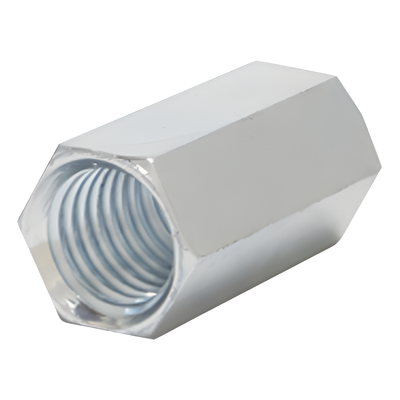 Cople hexagonal roscado cuerda maquina galvanizado de  12.7 mm (1/2").