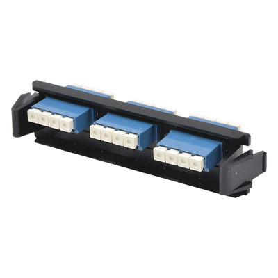 Placa Acopladora de Fibra Óptica Quick-Pack, Con 6 Conectores LC/UPC Duplex (12 Fibras), Para Fibra Monomodo, Azul