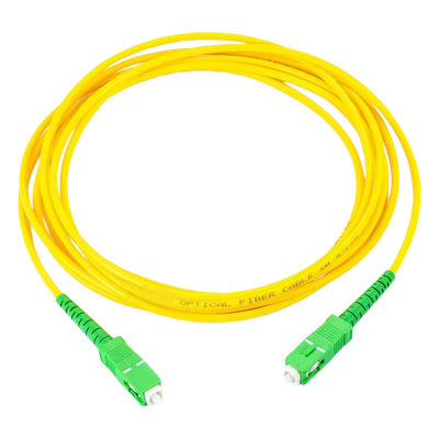 Jumper de Fibra Óptica Monomodo SC/APC-SC/APC Simplex, color amarillo, 1 metro, 2 mm