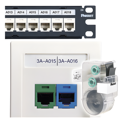 Casete de 75 Etiquetas Sin Adhesivo, para Patch Panel o Face Plate, Para Identificación de 4 Puertos, Color Blanco