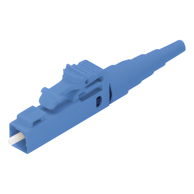 Conector de Fibra Óptica Monomodo OS2 9/125, LC Simplex, Pulido en Campo, Color Azul