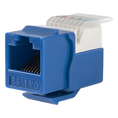 Módulo Jack Keystone Cat5e sin Herramienta (toolless) para faceplate - Color Azul