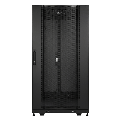 Gabinete Rack 24U / Montaje en Pared o Piso / Carga Estática 1,365 kg / Puerta Perforada Hexagonal / Rieles Ajustables / Negro