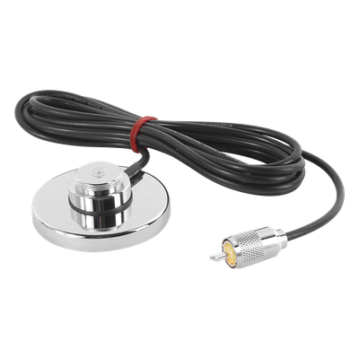 Montaje Magnético para Antenas de 3/4"(NMO), 3.5 m de Cable RG58U y Conector UHF (PL259) Macho.