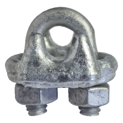 Nudo/ Perro/ Abrazadera Acero Forjado para Cable de 3/8", Galv. por Inmersión en Caliente.